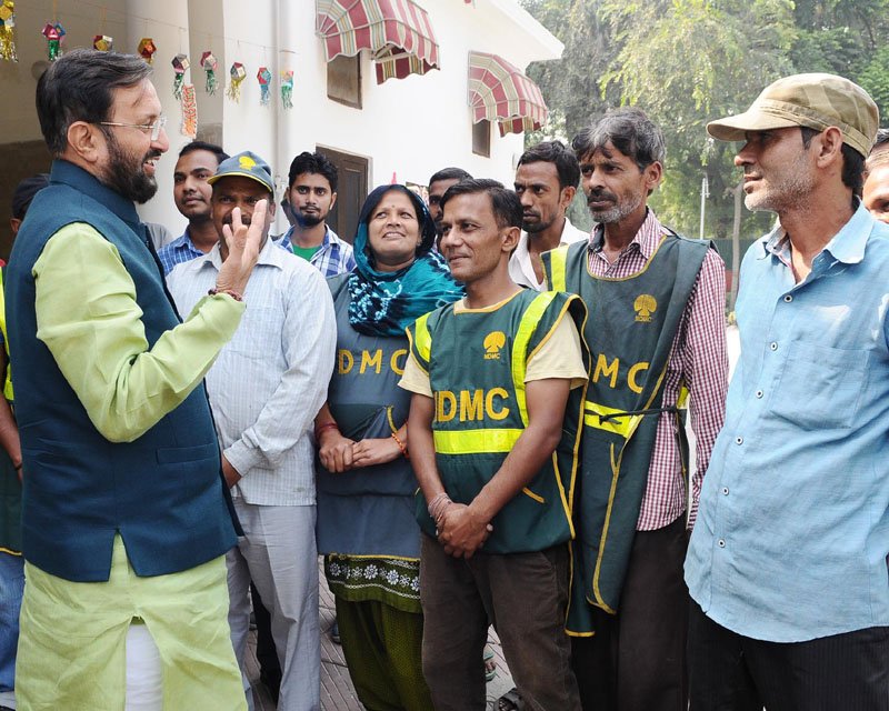 Prakash Javadekar holding Diwali Get-Together with Swachhata Karmacharis