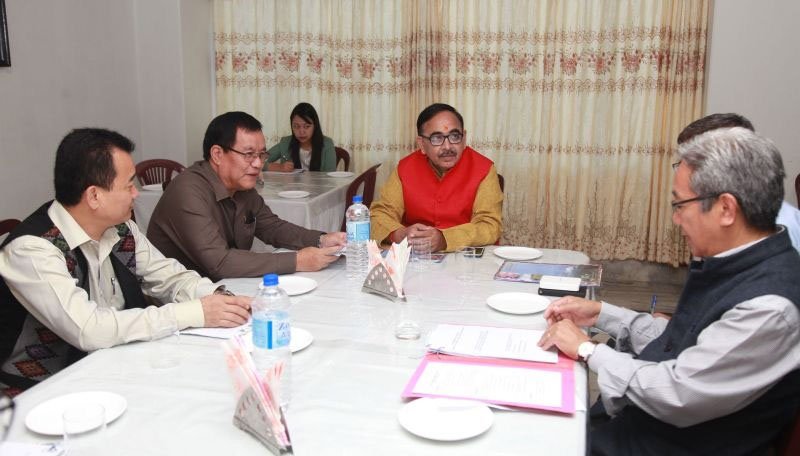 Mahendra Nath Pandey meeting the Minister for Higher & Technical Education