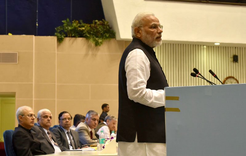 The Prime Minister, Shri Narendra Modi addressing at the valedictory session..