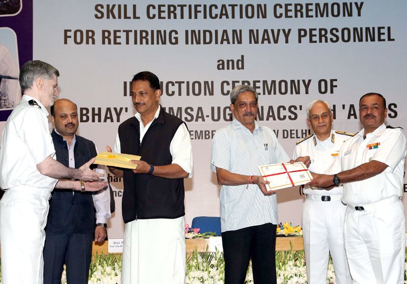 The Union Minister for Defence, Shri Manohar Parrikar and the Minister of State ..