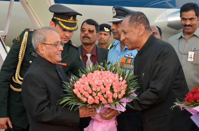 The President, Shri Pranab Mukherjee being received by the Governor of..