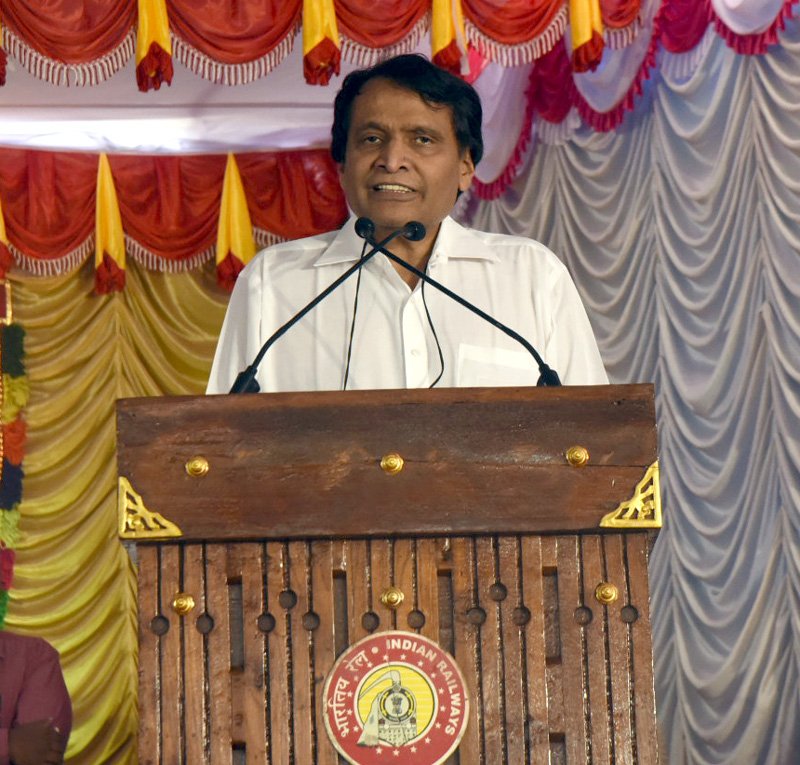 The Union Minister for Railways, Shri Suresh Prabhakar Prabhu addressing..