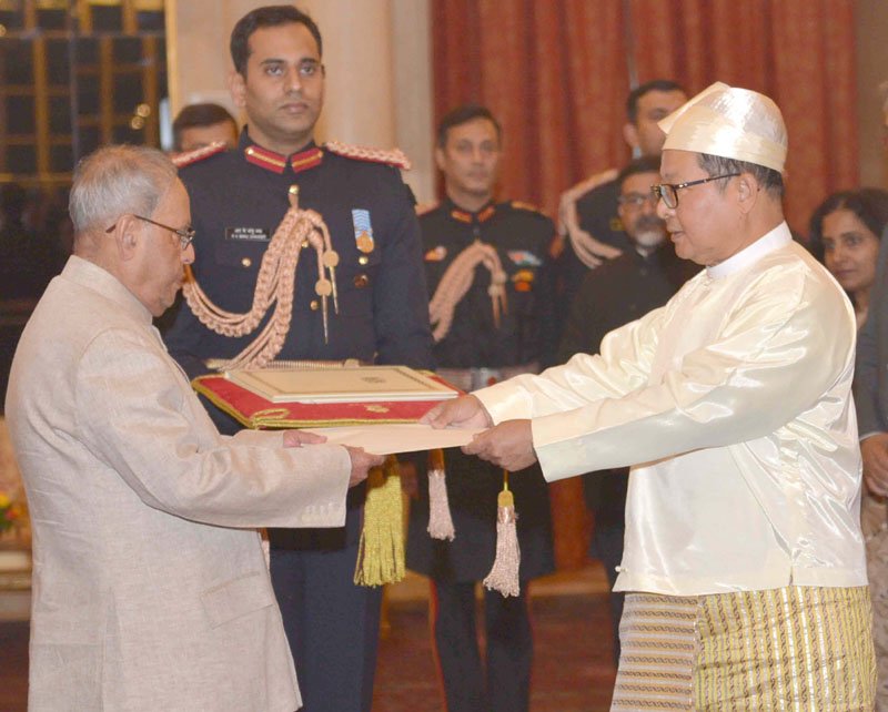 The High Commissioner-designate of Myanmar, Mr. U. Maung Wai presenting ..