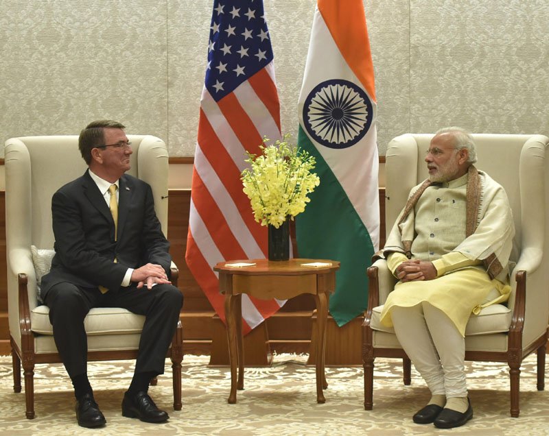 The US Secretary of Defence, Dr. Ashton Carter calling on the Prime Minister, ..