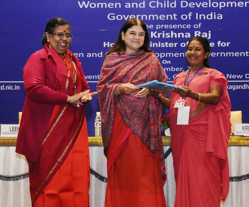 The Union Minister for Women and Child Development, Smt. Maneka Sanjay Gandhi..
