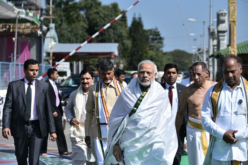 The Prime Minister, Shri Narendra Modi visiting Sri Venkateswara ..