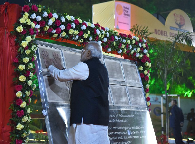 The Prime Minister, Shri Narendra Modi at the Nobel Prize Series..