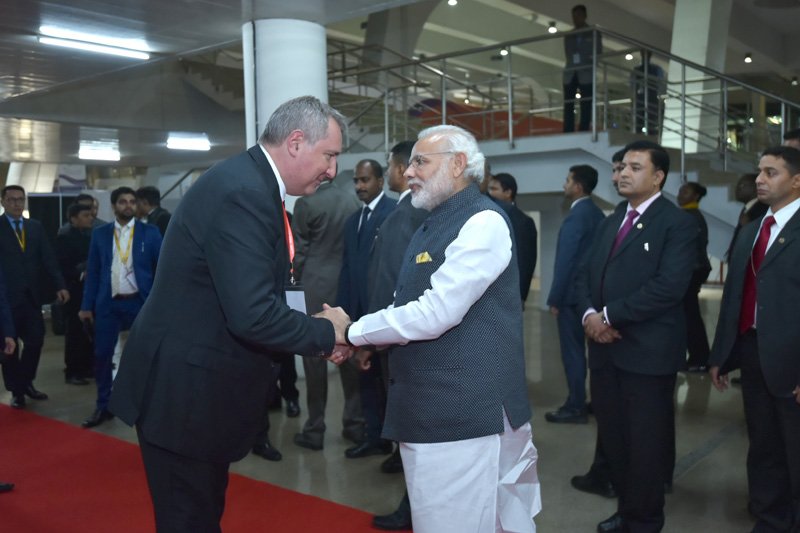 The Prime Minister, Shri Narendra Modi greeting the guest leaders at ..