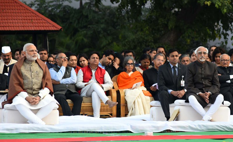 The Vice President, Shri M. Hamid Ansari and the Prime Minister, ..
