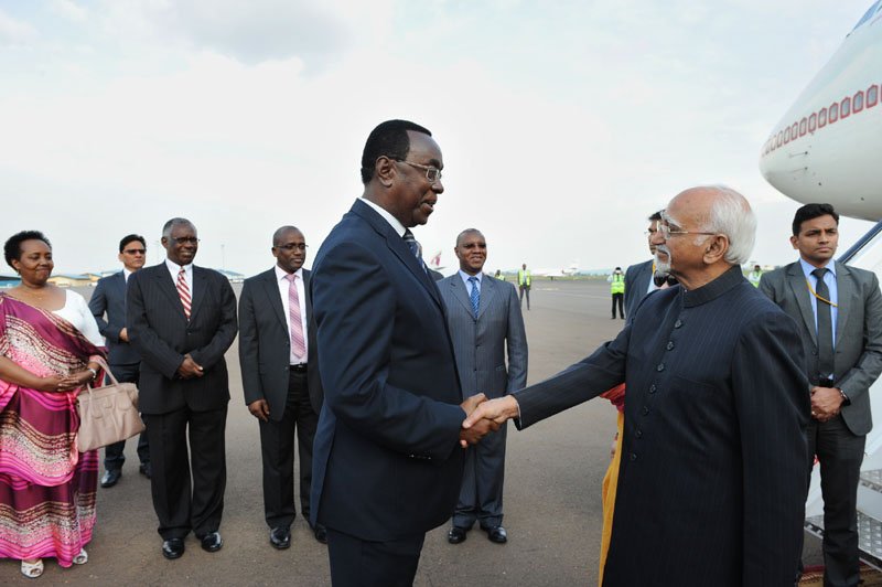 The Vice President, Shri M. Hamid Ansari being received by the ..
