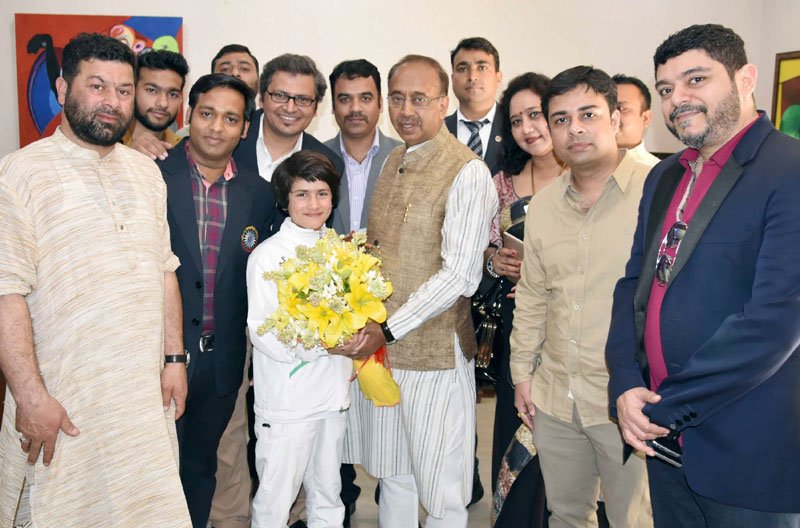 8-year-old World Kickboxing champion Tajamul Islam from J&K, meeting the ..