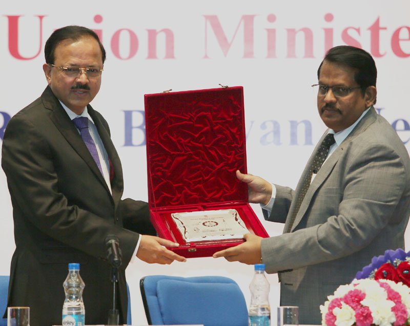 The Minister of State for Defence, Shri Subhash Ramrao Bhamre being presented by..