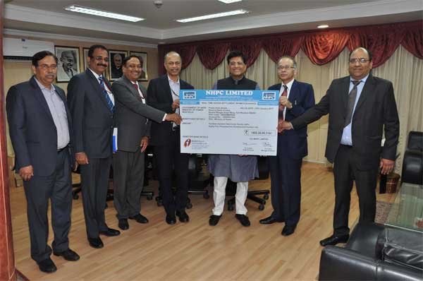 NHPC pays Highest ever Interim Dividend of Rs. 1882 crore
