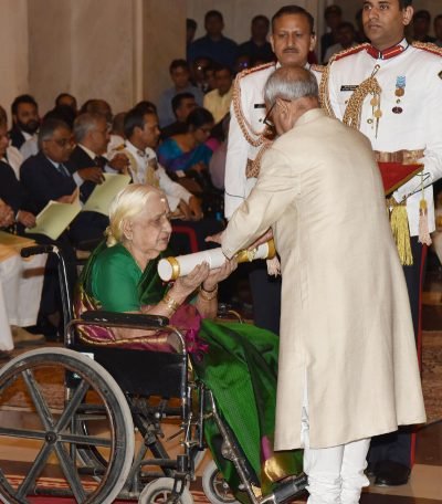 The President, Shri Pranab Mukherjee presenting the Padma Shri Award to..