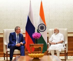 The Russian Deputy Prime Minister, Mr. Dmitry Rogozin calls on the Prime Minister, Shri Narendra Modi, in New Delhi
