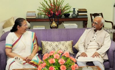 LOK SABHA SPEAKER SUMITRA MAHAJAN CALLS ON THE VICE PRESIDENT