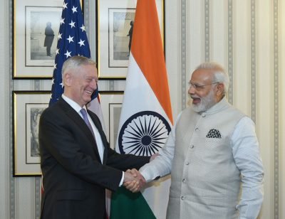 US DEFENCE SECRETARY JIM MATTIS MEET PRIME MINISTER NARENDRA MODI