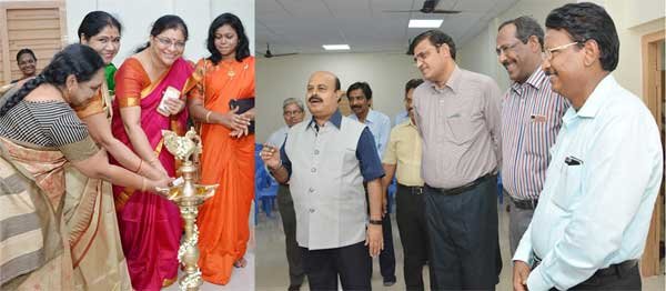 Yogamaya Acharya, President, Neyveli Ladies Club inaugurates the “Language Command Centre”