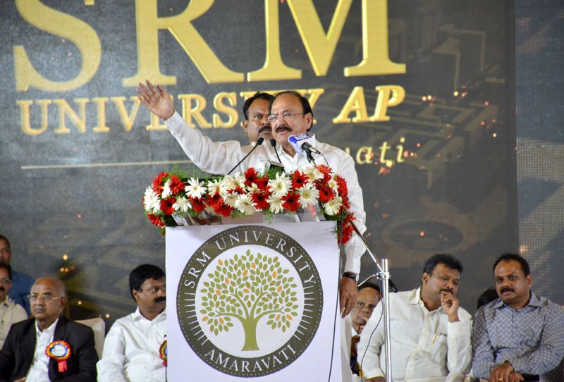 M VENKAIAH NAIDU ADRESSING AT THE INAUGURATION OF SRM UNIVERSITY ,AMRAVATI