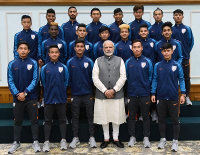 FIFA U-17 PARTICIPANTS OF INDIA WITH PM NARENDRA MODI