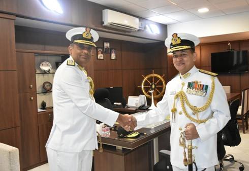 SANJAY ROYE REAR ADMIRAL TAKES OVER CHARGE FROM REAR ADMIRAL SANDEEP BEECHA