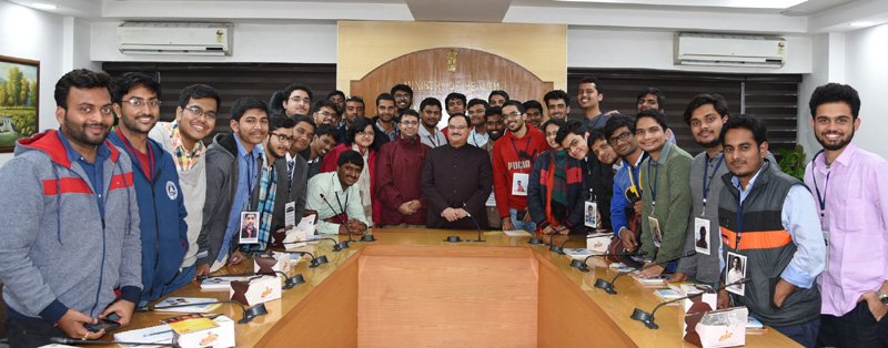 J P NADDA MEET STUDENTS FROM IIT MADRAS