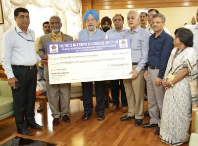 HUDCO Pays Rs.110.10 crore Dividend for FY 2017-18