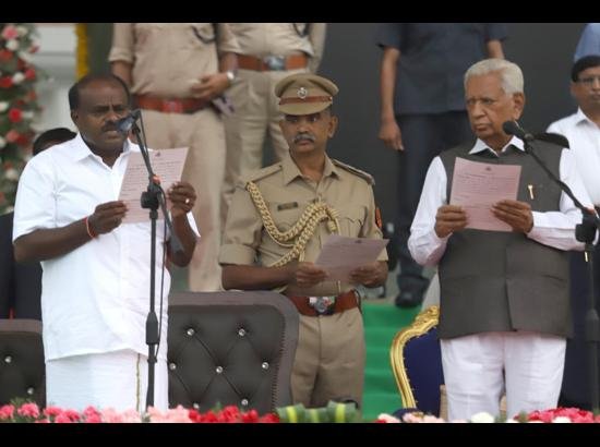 H.D. Kumaraswamy sworn in as the Chief Minister of Karnataka