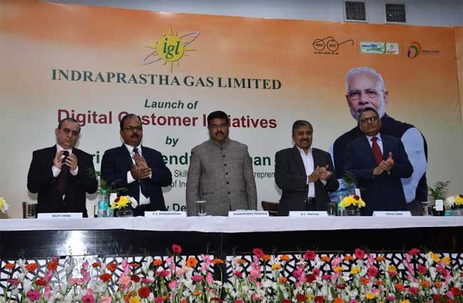 CNG Queue Management System (QMS) and Social CRM of IGL launched by Dharmendra Pradhan