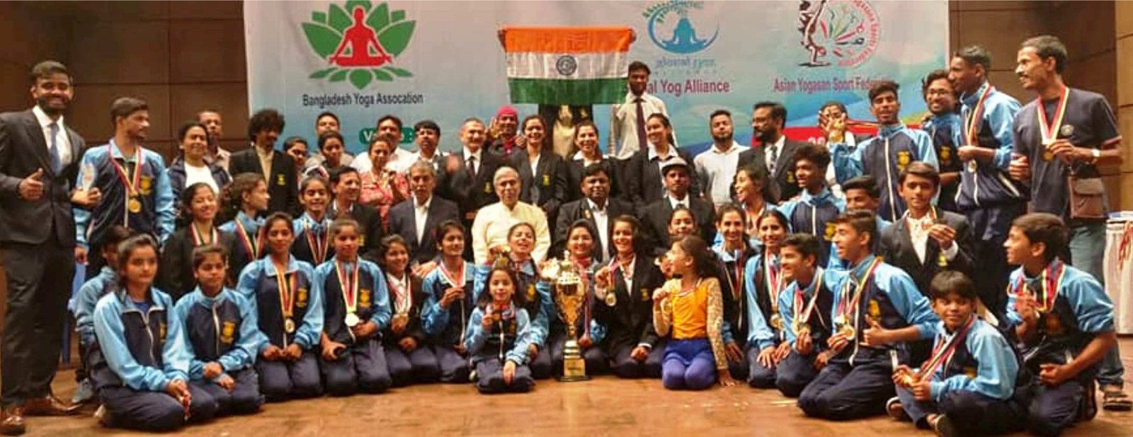 India wins the 1st Asian Yogasana Championship