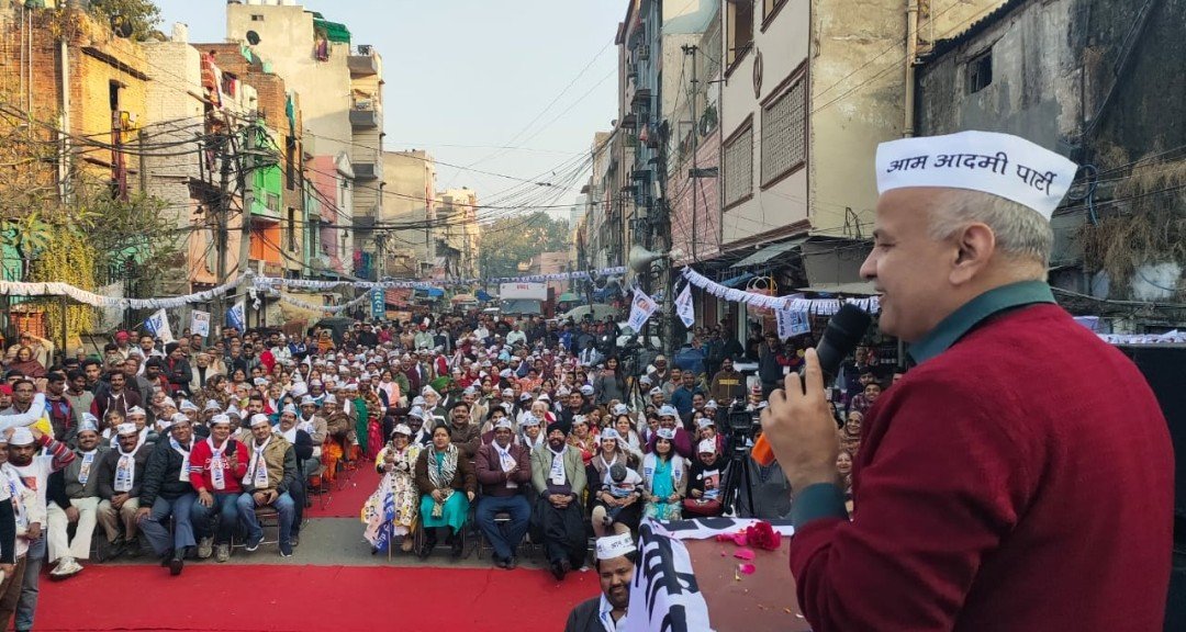 Dy. CM Delhi Manish Sisodia address Jansabha at Karol Bagh.