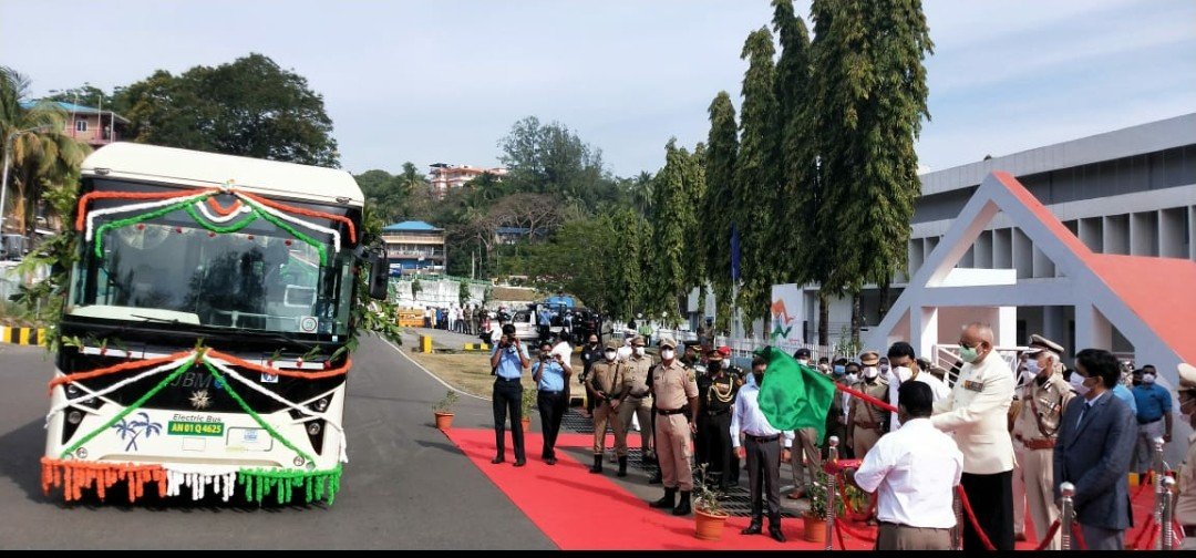 Andaman Lt Governor flags off electric buses; will curb pollution on island