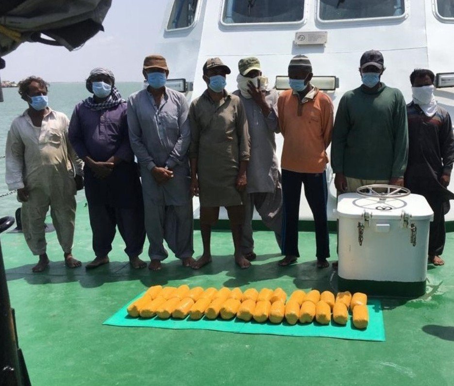 Indian Coast Guard apprehends Pakistani boat with 30 kgs of heroin off Jakhau, Gujarat