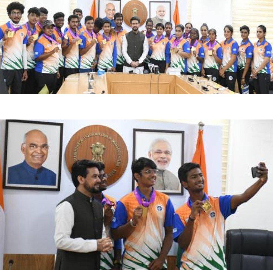 Anurag Thakur meets World Youth Archery Championship winners; congratulates them for big medal haul