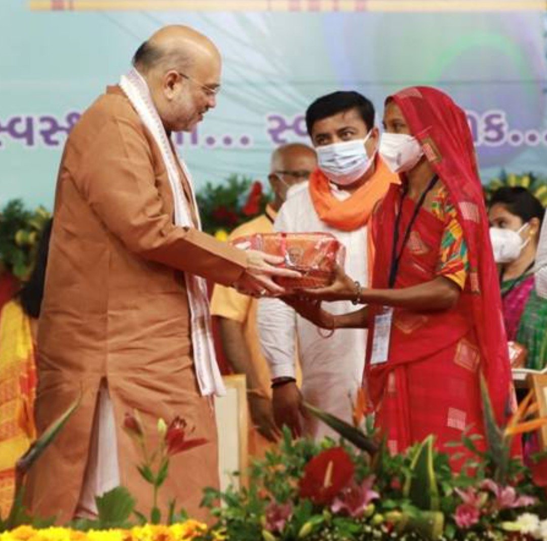 Union Home Minister Amit Shah launches nutritious ‘Laddu Distribution Scheme’ for pregnant women in his Parliamentary constituency Gandhinagar