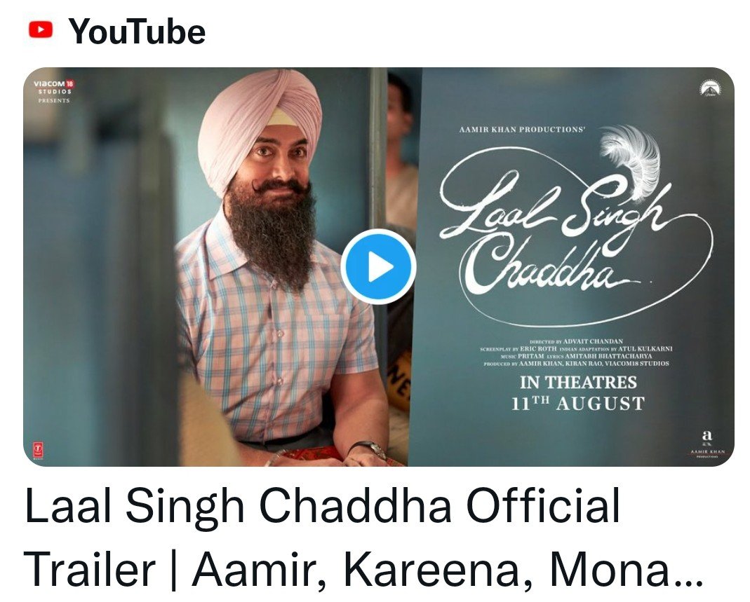 The Much Awaited trailer of Aamir Khan Starrer Lal Singh Chaddha unveiled yesterday for the first time at IPL Finale.