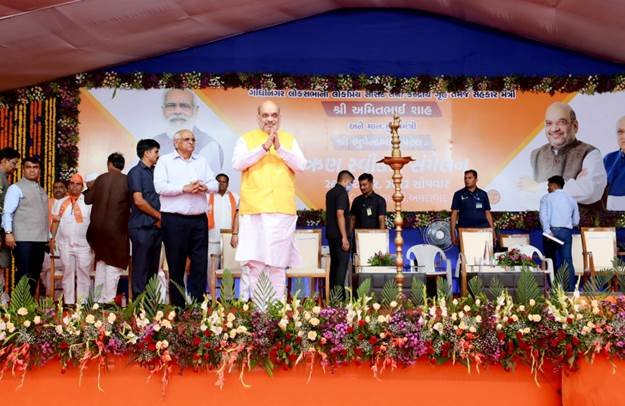 Union Home and Cooperation Minister Amit Shah addressed the Kisan Sammelan in Ahmedabad, Gujarat today