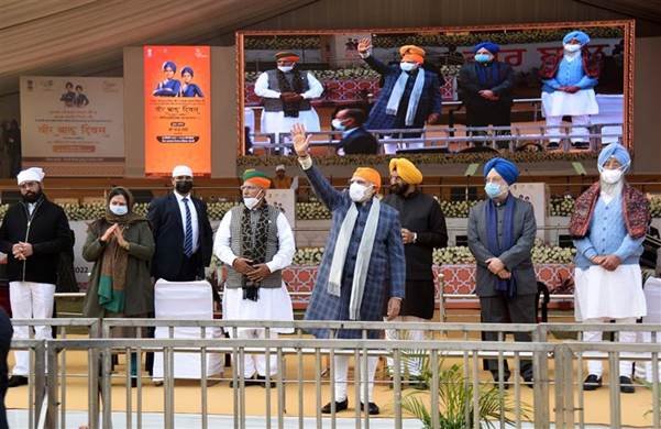 PM participates in historic programme marking ‘Veer Bal Diwas’ at Major Dhyan Chand National Stadium in Delhi