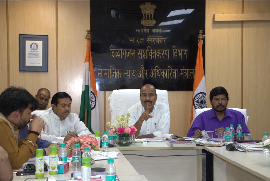 Union Minister Dr. Virendra Kumar reviews the progress of schemes and key initiatives of DEPwD  