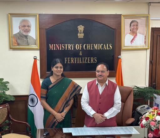 Jagat Prakash Nadda takes charge as Union Minister of Chemicals & Fertilizers