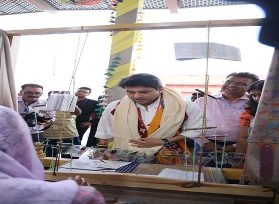 Union Minister Jyotiraditya M. Scindia visits the cultural corridor highlighting the technological advancement in the handloom sector, particularly by the North Eastern Region (NER) in the ongoing ITU-WTSA 2024