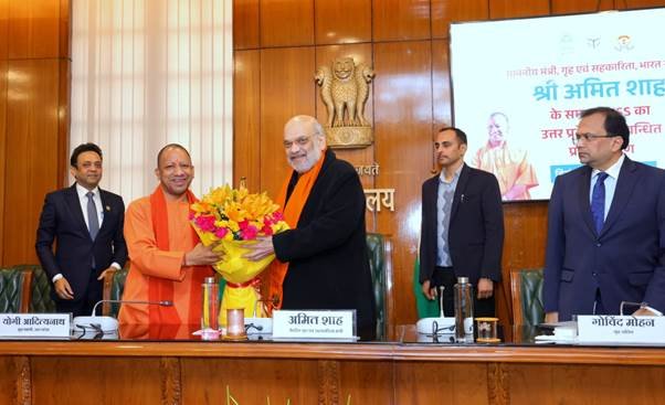 Union Home Minister and Minister of Cooperation, Amit Shah, holds review meeting with Uttar Pradesh CM Shri Yogi Adityanath in New Delhi on the implementation of three New Criminal Laws in the State