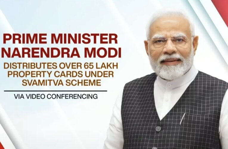 Prime Minister Narendra Modi interacts with SVAMITVA beneficiaries